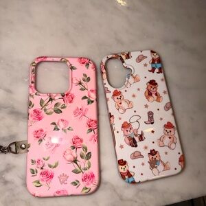 Pink Floral and Cowboy Cat Phone Cases